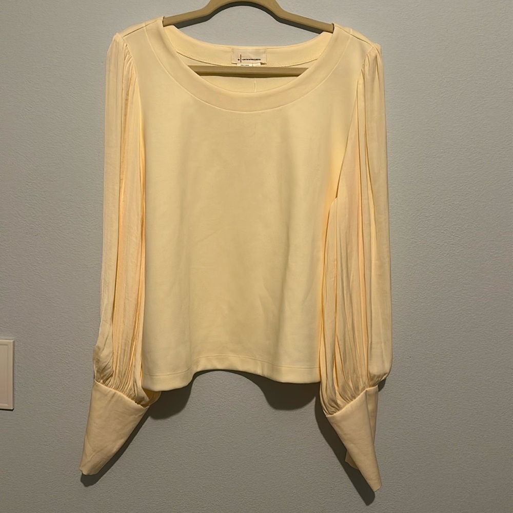 Anthropologie silk sleeve sweater